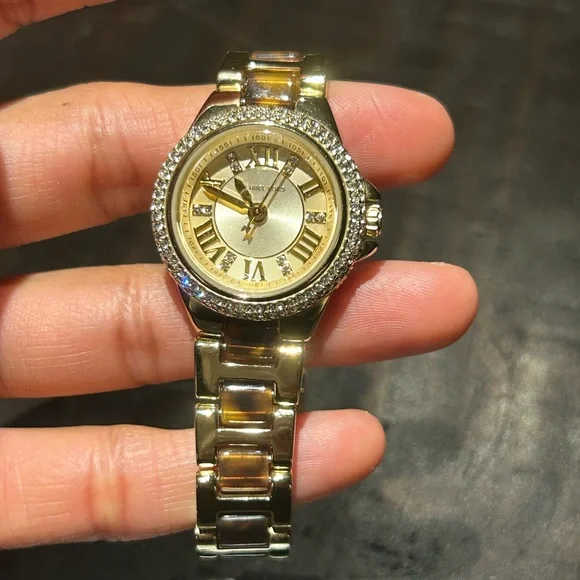MICHAEL KORS Oversized Camille Pavé Gold-Tone and Tortoiseshell Acetate Watch Michael Kors | Accessories | Michael Kors Oversized Camille  main image 3